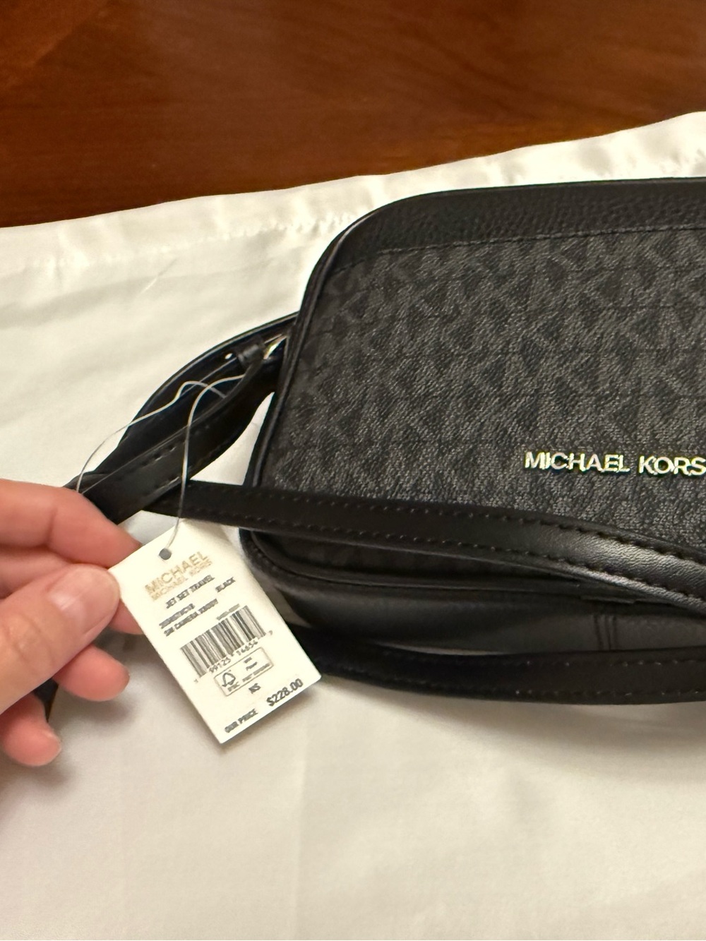 Michael Kors Black Monogram Crossbody Mini Bag - Picture 3 of 3